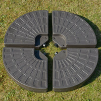 Outsunny Cantilever Patio Umbrella Base Fan Shaped Weights with Handles Durable Material Coffee - 7DAY'S