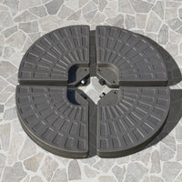 Outsunny Cantilever Patio Umbrella Base Fan Shaped Weights with Handles Durable Material Coffee - 7DAY'S