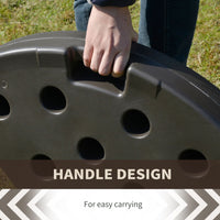 Outsunny Cantilever Patio Umbrella Base Fan Shaped Weights with Handles Durable Material Coffee - 7DAY'S