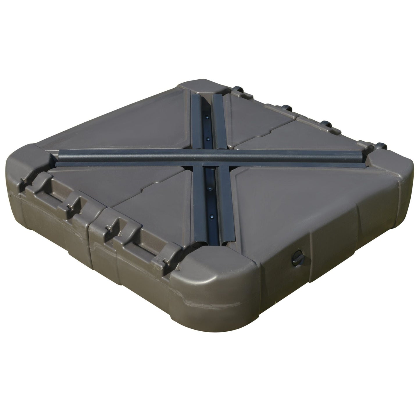 Outsunny Cantilever Umbrella Base with Wheels 330 lbs Sand 286 lbs Water Heavy Duty Coffee - 7DAY'S