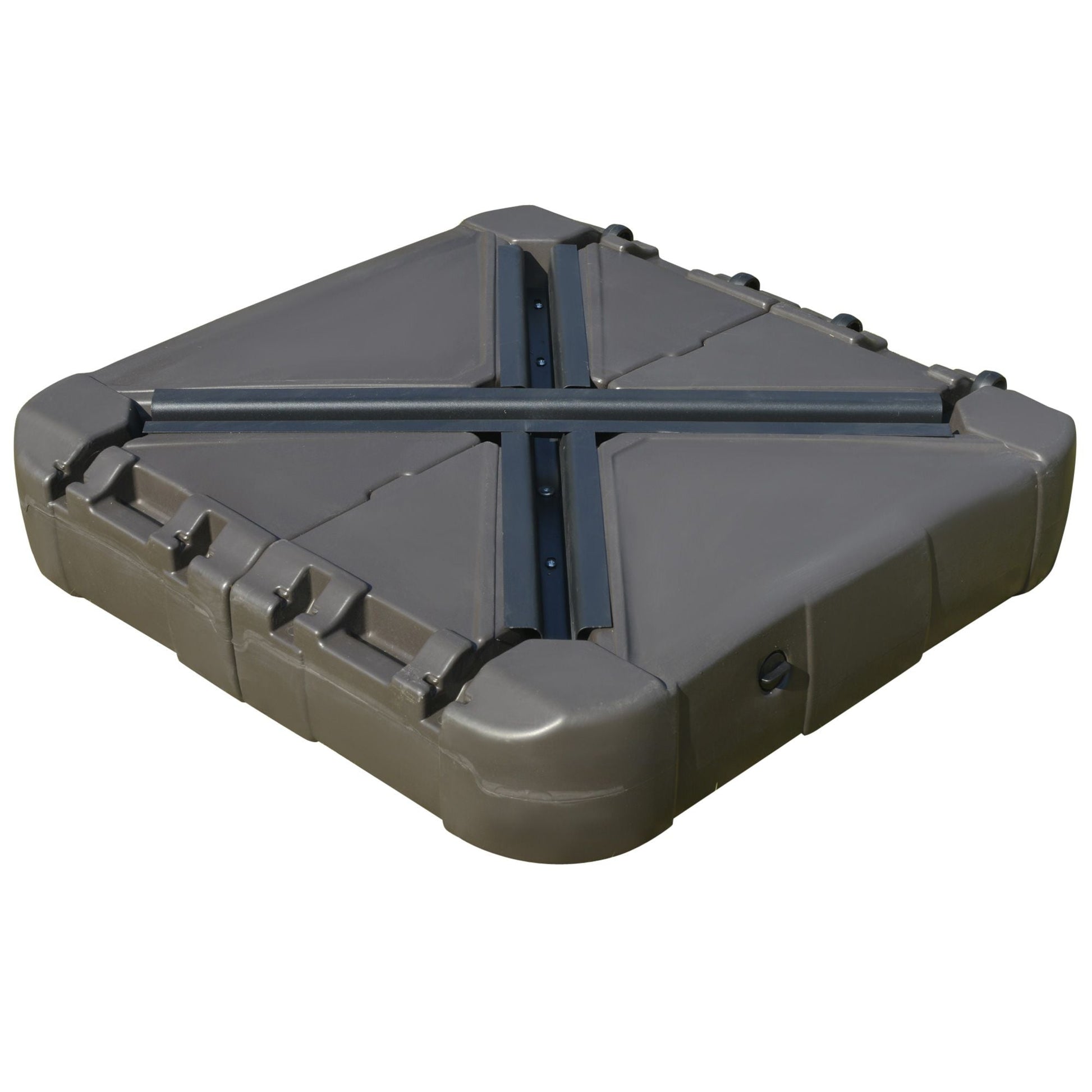 Outsunny Cantilever Umbrella Base with Wheels 330 lbs Sand 286 lbs Water Heavy Duty Coffee - 7DAY'S