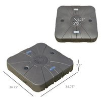 Outsunny Cantilever Umbrella Base with Wheels 330 lbs Sand 286 lbs Water Heavy Duty Coffee - 7DAY'S
