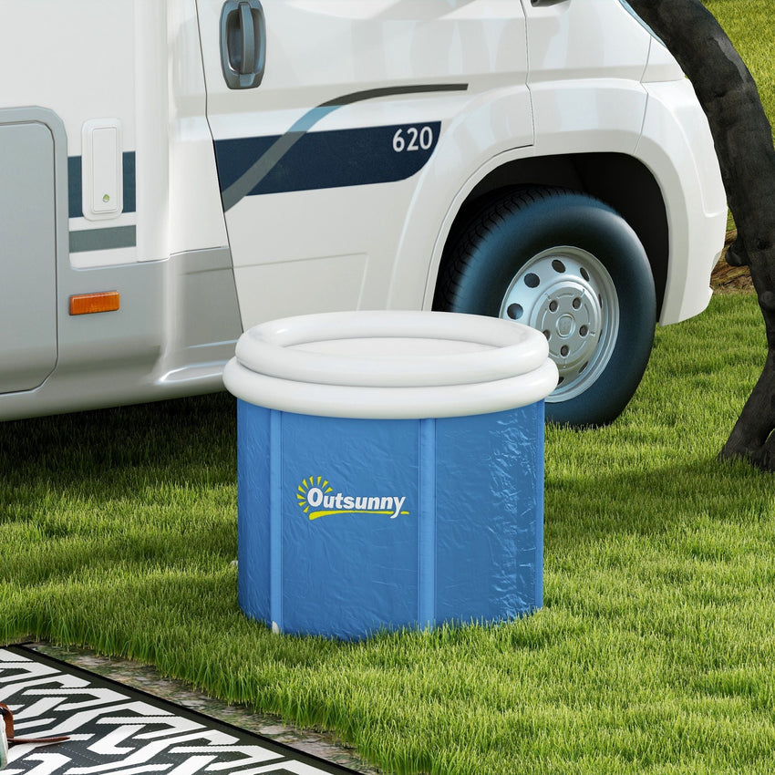 Outsunny Cold Plunge Tub, Portable Ice Bath Cold Water Therapy Tub with Thermo Lid, for Athletes Recovery, Dark Blue - 7DAY'S