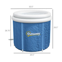 Outsunny Cold Plunge Tub, Portable Ice Bath Cold Water Therapy Tub with Thermo Lid, for Athletes Recovery, Dark Blue - 7DAY'S