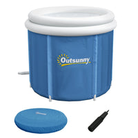Outsunny Cold Plunge Tub, Portable Ice Bath Cold Water Therapy Tub with Thermo Lid, for Athletes Recovery, Dark Blue - 7DAY'S