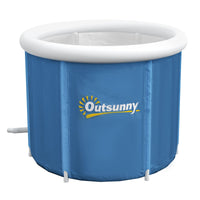 Outsunny Cold Plunge Tub, Portable Ice Bath Cold Water Therapy Tub with Thermo Lid, for Athletes Recovery, Dark Blue - 7DAY'S