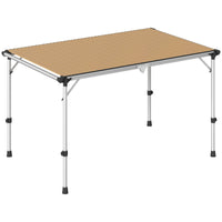 Outsunny Folding Camping Table, Adjustable Height Aluminum Table, Portable Camping Table for Picnic, Beach, BBQ - 7DAY'S