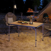 Outsunny Folding Camping Table, Adjustable Height Aluminum Table, Portable Camping Table for Picnic, Beach, BBQ - 7DAY'S