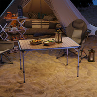 Outsunny Folding Camping Table, Adjustable Height Aluminum Table, Portable Camping Table for Picnic, Beach, BBQ - 7DAY'S