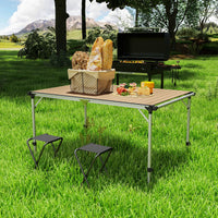 Outsunny Folding Camping Table, Adjustable Height Aluminum Table, Portable Camping Table for Picnic, Beach, BBQ - 7DAY'S