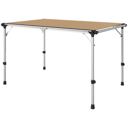 Outsunny Folding Camping Table, Adjustable Height Aluminum Table, Portable Camping Table for Picnic, Beach, BBQ - 7DAY'S