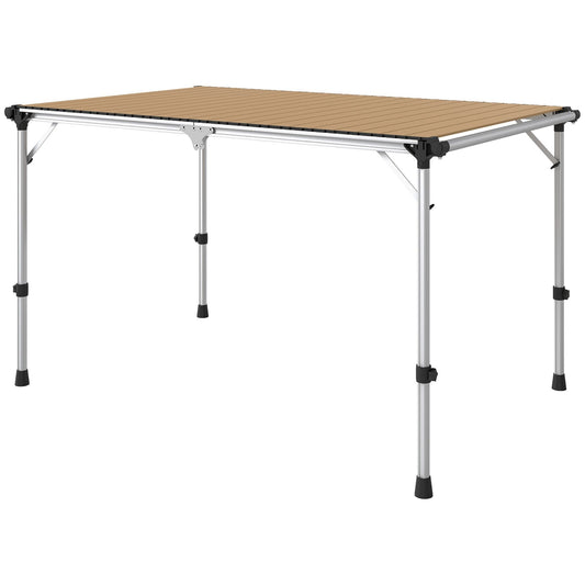 Outsunny Folding Camping Table, Adjustable Height Aluminum Table, Portable Camping Table for Picnic, Beach, BBQ - 7DAY'S