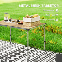 Outsunny Folding Camping Table, Adjustable Height Aluminum Table, Portable Camping Table for Picnic, Beach, BBQ - 7DAY'S