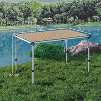 Outsunny Folding Camping Table, Adjustable Height Aluminum Table, Portable Camping Table for Picnic, Beach, BBQ - 7DAY'S