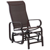 Outsunny Gliding Lounger Chair, Outdoor Swinging Chair with Smooth Rocking Arms and Lightweight Construction for Patio Backyard, Brown - 7DAY'S