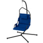 Outsunny Hammock Chair with Stand and PA Coating Cushion, Hanging Swing Chair with Steel Frame for Indoor and Outdoor, Dark Blue - 7DAY'S