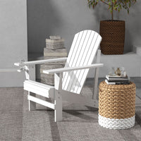 Outsunny Modern Adirondack Chair with Cupholder for Patio, Garden & Lawn, White - 7DAY'S