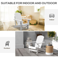 Outsunny Modern Adirondack Chair with Cupholder for Patio, Garden & Lawn, White - 7DAY'S