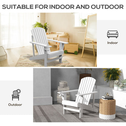 Outsunny Modern Adirondack Chair with Cupholder for Patio, Garden & Lawn, White - 7DAY'S