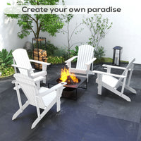 Outsunny Modern Adirondack Chair with Cupholder for Patio, Garden & Lawn, White - 7DAY'S