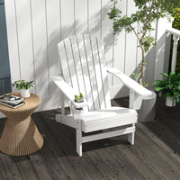 Outsunny Modern Adirondack Chair with Cupholder for Patio, Garden & Lawn, White - 7DAY'S