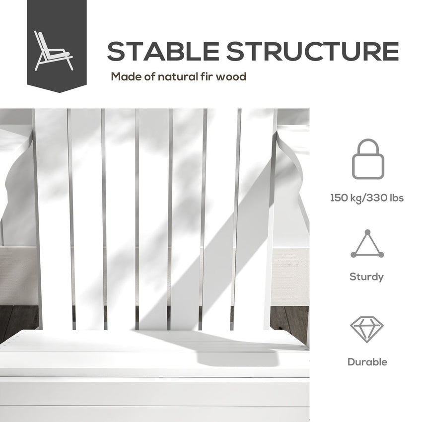 Outsunny Modern Adirondack Chair with Cupholder for Patio, Garden & Lawn, White - 7DAY'S