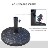 Outsunny Outdoor Umbrella Stand Base 17" 27 lbs, Round, Decorative Pattern, for Φ1.5", Φ1.89" Pole - Bronze - 7DAY'S