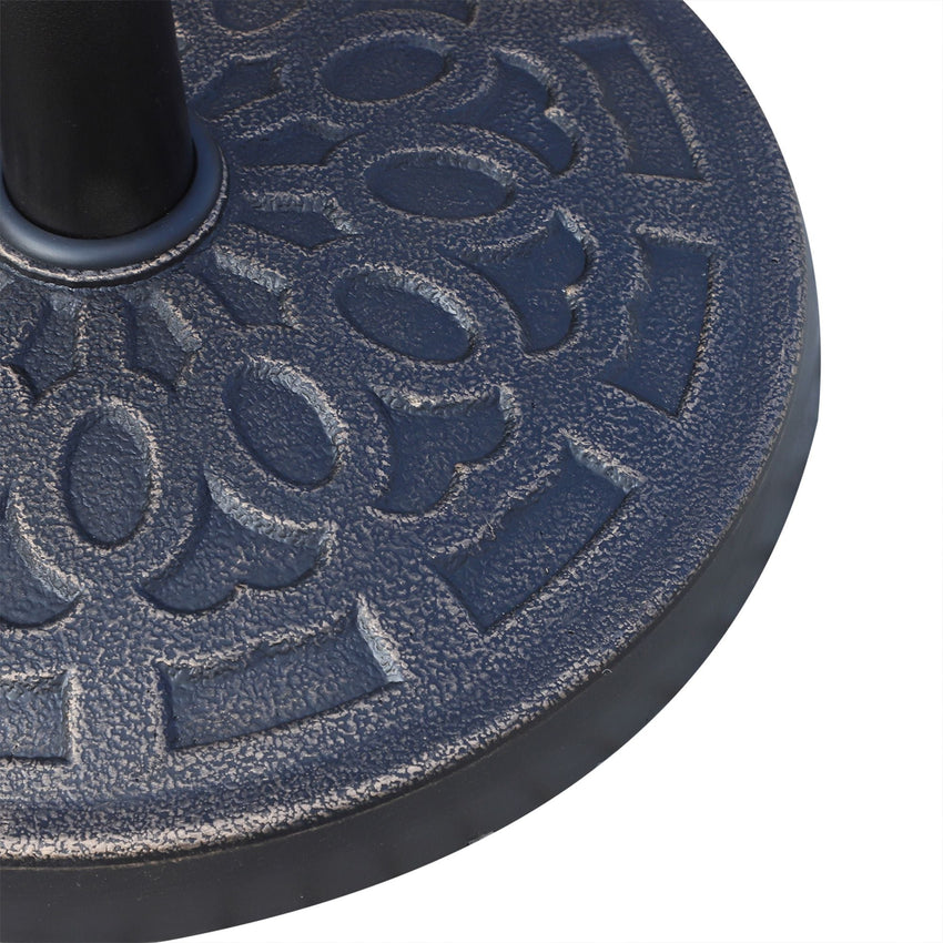 Outsunny Outdoor Umbrella Stand Base 17" 27 lbs, Round, Decorative Pattern, for Φ1.5", Φ1.89" Pole - Bronze - 7DAY'S