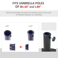 Outsunny Outdoor Umbrella Stand Base 17" 27 lbs, Round, Decorative Pattern, for Φ1.5", Φ1.89" Pole - Bronze - 7DAY'S