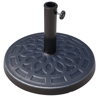 Outsunny Outdoor Umbrella Stand Base 17" 27 lbs, Round, Decorative Pattern, for Φ1.5", Φ1.89" Pole - Bronze - 7DAY'S