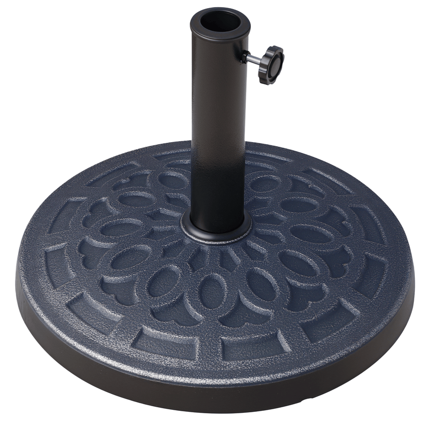 Outsunny Outdoor Umbrella Stand Base 17" 27 lbs, Round, Decorative Pattern, for Φ1.5", Φ1.89" Pole - Bronze - 7DAY'S