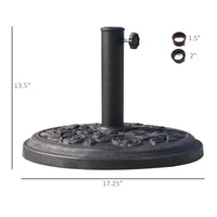 Outsunny Outdoor Umbrella Stand Base 17" 27 lbs, Round, Decorative Pattern, for Φ1.5", Φ1.89" Pole - Bronze - 7DAY'S
