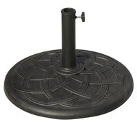 Outsunny Round Bronze Resin 22" 42 lbs Umbrella Base, Decorative Pattern, Fits Φ1.5", Φ1.89" Poles - Sturdy Parasol Stand for Garden - 7DAY'S
