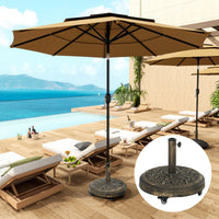 Outsunny Round Patio Umbrella Base, 46 lbs Resin Umbrella Base with Wheels, Outdoor Umbrella Stand for 1.3"/1.5"/1.9" Umbrella Poles for Outdoor, Lawn, Poolside, Bronze - 7DAY'S
