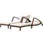 Outsunny Set of 2 Wicker Chaise Lounge Chair Outdoor Patio Lounger with Adjustable Back, Wheels, Cushion, and Armrests, Beige - 7DAY'S
