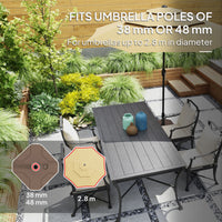 Outsunny Square Patio Umbrella Base Holder, Heavy Duty Outdoor Umbrella Stand Base, Filled Up to 55lbs with Stand or 44lbs with Water for Garden, Poolside, Brown - 7DAY'S