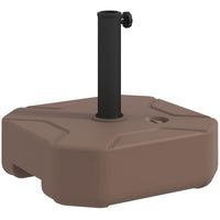 Outsunny Square Patio Umbrella Base Holder, Heavy Duty Outdoor Umbrella Stand Base, Filled Up to 55lbs with Stand or 44lbs with Water for Garden, Poolside, Brown - 7DAY'S