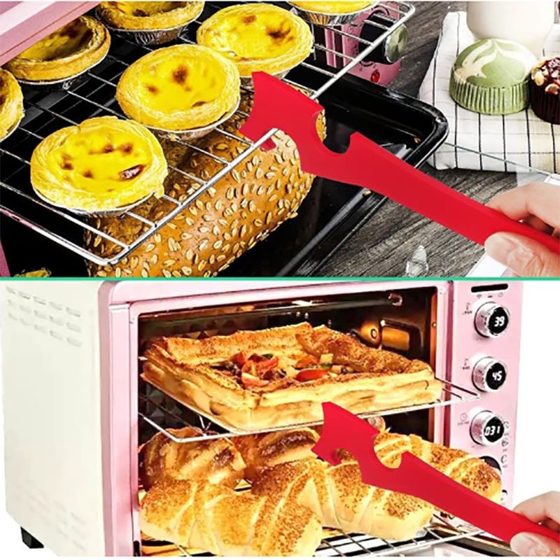 Oven baking tray tool kitchen multifunctional push - pull rod non scalding hand push - pull device - 7DAY'S