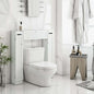 Over - The - Toilet Storage Cabinet with 2 Side Doors; Freestanding Toilet Cabinet Organizer with Adjustable Shelves & Paper Holder; Bathroom Space Saver with Pull - Down Door; Toilet Rack; White - 7DAY'S