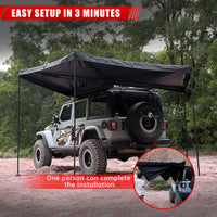 Overland 270 Degree Awning House Tent for Driver Side, Only Top Awning Not Include Side wall Effortless Installation, All - Weather Protection, Hidden Support Pole - 7DAY'S
