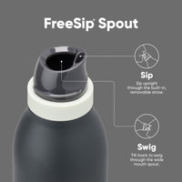 Owala FreeSip Twist Insulated Stainless Steel Water Bottle with Straw for Sports and Travel, BPA - Free, 24 - oz, Purple/Purple (California Grapevine) - 7DAY'S