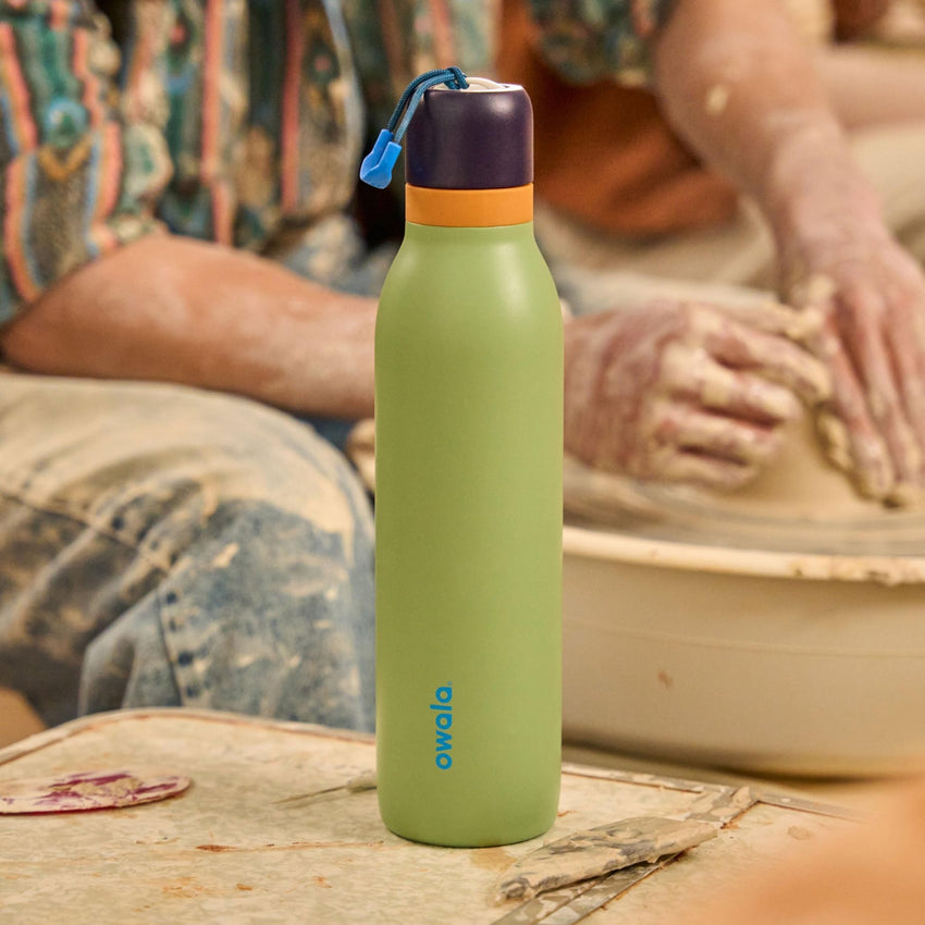 Owala FreeSip Twist Insulated Stainless Steel Water Bottle with Straw for Sports and Travel, BPA - Free, 24 - oz, Purple/Purple (California Grapevine) - 7DAY'S