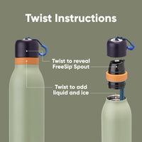 Owala FreeSip Twist Insulated Stainless Steel Water Bottle with Straw for Sports and Travel, BPA - Free, 24 - oz, Purple/Purple (California Grapevine) - 7DAY'S