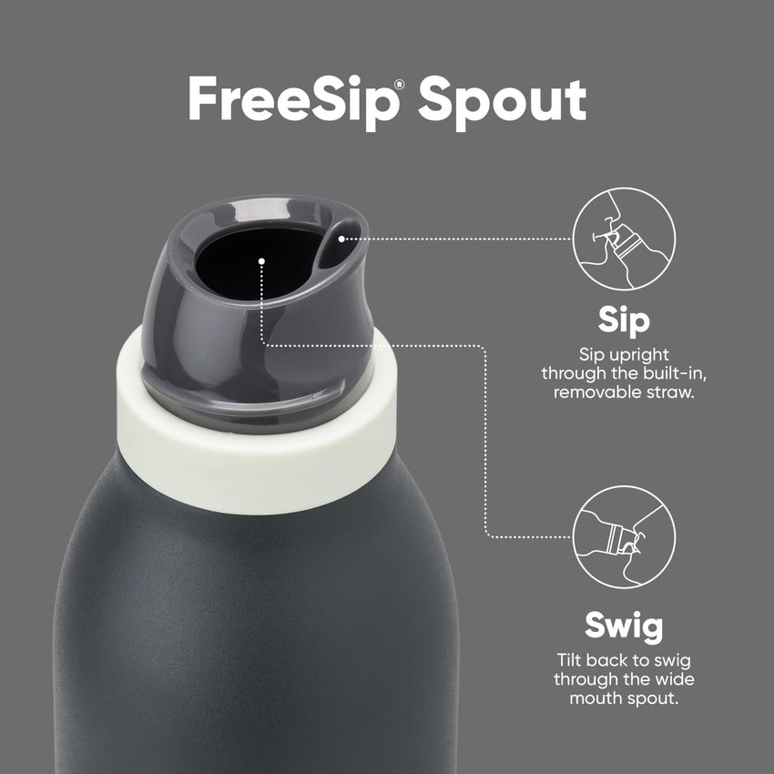 Owala FreeSip Twist Insulated Stainless Steel Water Bottle with Straw for Sports and Travel, BPA - Free, 24 - oz, Purple/Purple (California Grapevine) - 7DAY'S