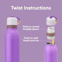 Owala FreeSip Twist Insulated Stainless Steel Water Bottle with Straw for Sports and Travel, BPA - Free, 24 - oz, Purple/Purple (California Grapevine) - 7DAY'S