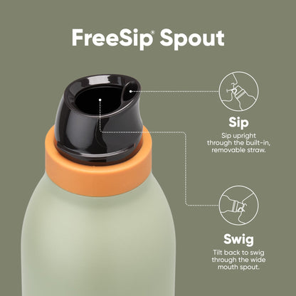 Owala FreeSip Twist Insulated Stainless Steel Water Bottle with Straw for Sports and Travel, BPA - Free, 24 - oz, Purple/Purple (California Grapevine) - 7DAY'S