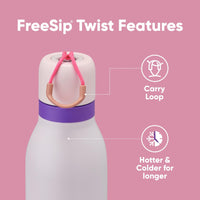 Owala FreeSip Twist Insulated Stainless Steel Water Bottle with Straw for Sports and Travel, BPA - Free, 24 - oz, Purple/Purple (California Grapevine) - 7DAY'S