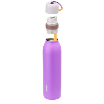 Owala FreeSip Twist Insulated Stainless Steel Water Bottle with Straw for Sports and Travel, BPA - Free, 24 - oz, Purple/Purple (California Grapevine) - 7DAY'S