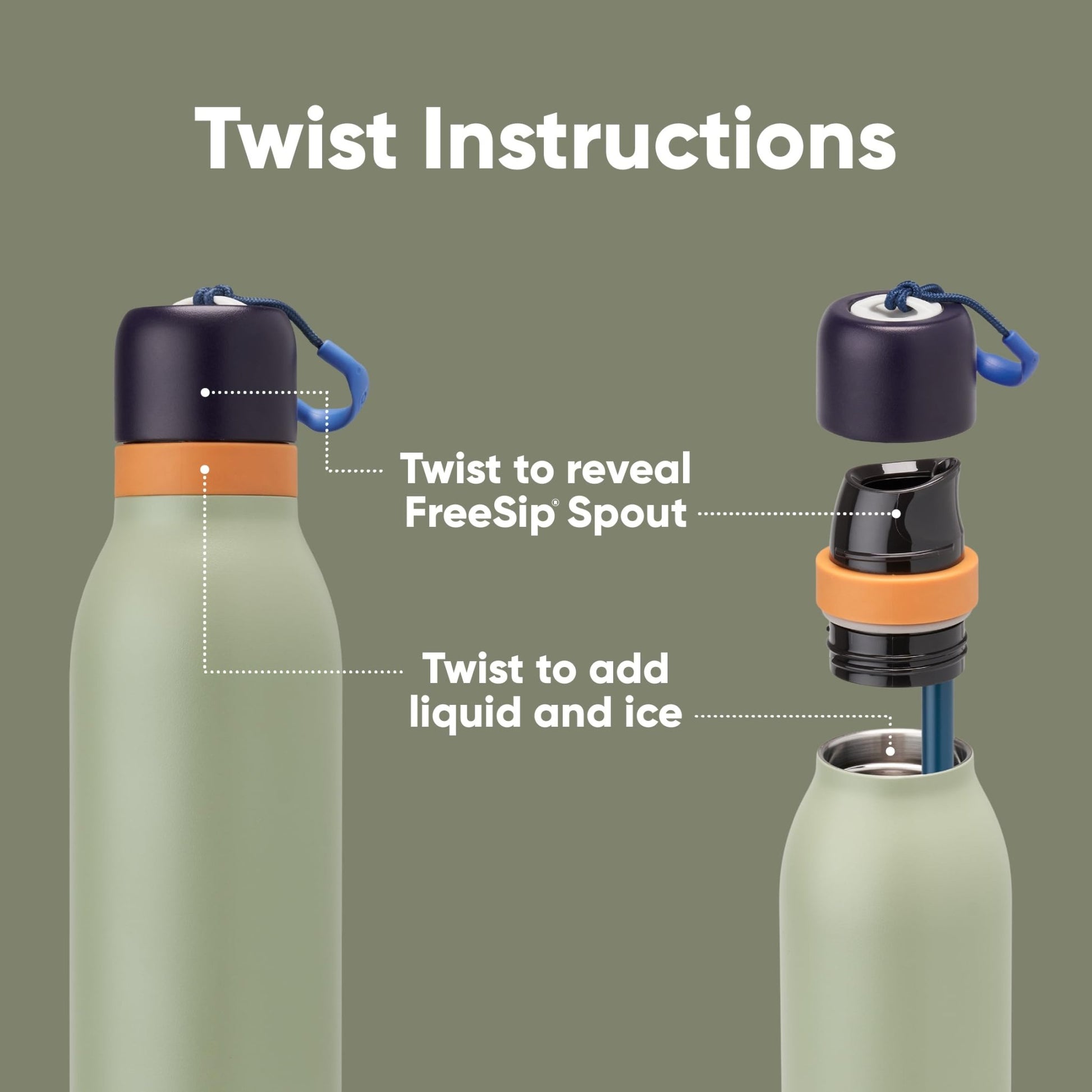 Owala FreeSip Twist Insulated Stainless Steel Water Bottle with Straw for Sports and Travel, BPA - Free, 24 - oz, Purple/Purple (California Grapevine) - 7DAY'S