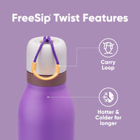 Owala FreeSip Twist Insulated Stainless Steel Water Bottle with Straw for Sports and Travel, BPA - Free, 24 - oz, Purple/Purple (California Grapevine) - 7DAY'S